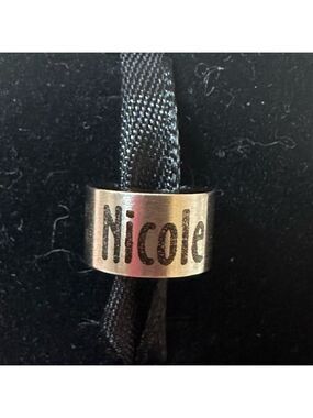 “Nicole” Name Charm / Spacer Bead – Stainless Steel – Fits Pandora Bracelets
